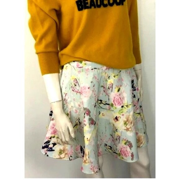 Holly Bracken Dresses & Skirts - Molly Bracken Skirt Bird print swing/skater print light blue size small